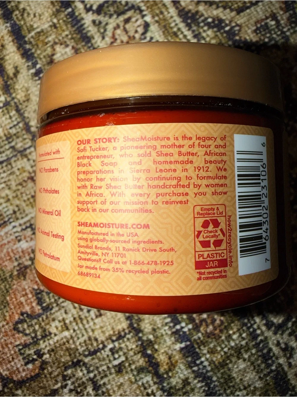 Shea Moisture Orange Intensive Hydration Hair Masque